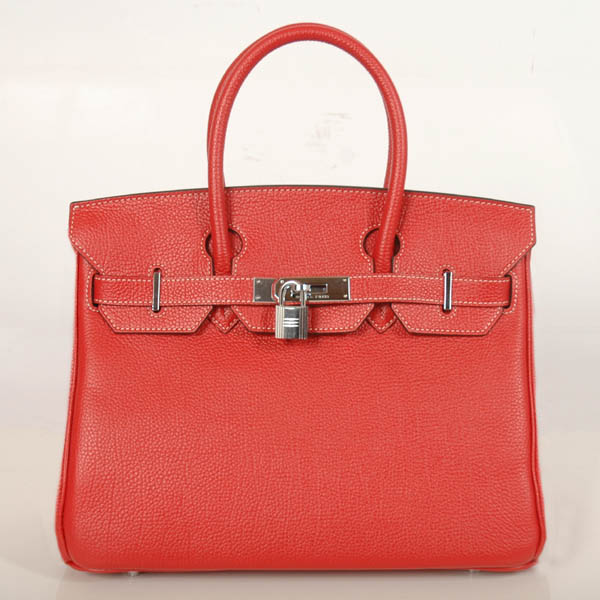 H30BJFS Hermes Birkin 30cm togo togo pelle in Flame con Silve